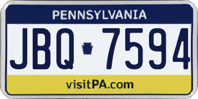 PA license plate JBQ7594