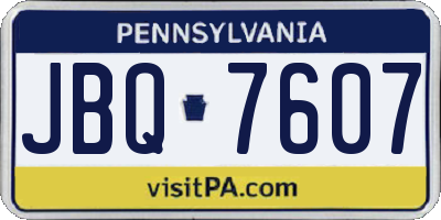 PA license plate JBQ7607