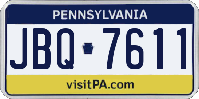 PA license plate JBQ7611