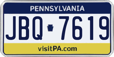PA license plate JBQ7619