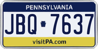 PA license plate JBQ7637