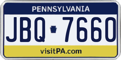 PA license plate JBQ7660