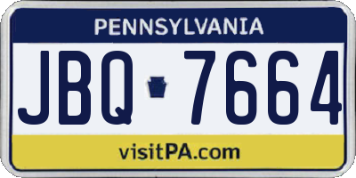 PA license plate JBQ7664