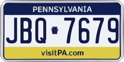 PA license plate JBQ7679