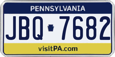 PA license plate JBQ7682