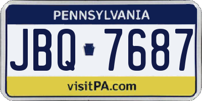 PA license plate JBQ7687