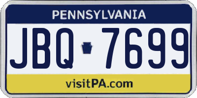 PA license plate JBQ7699