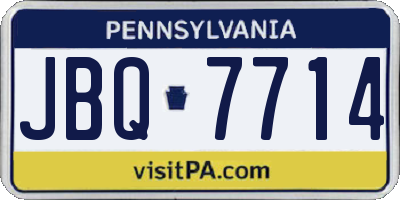 PA license plate JBQ7714