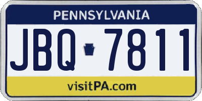 PA license plate JBQ7811