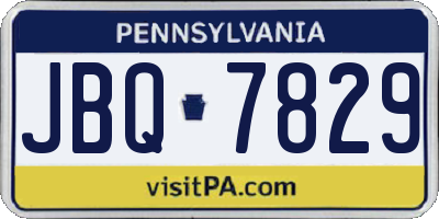 PA license plate JBQ7829