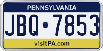 PA license plate JBQ7853