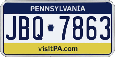 PA license plate JBQ7863