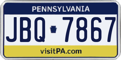 PA license plate JBQ7867