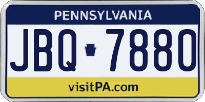 PA license plate JBQ7880