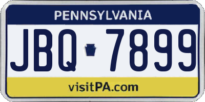 PA license plate JBQ7899