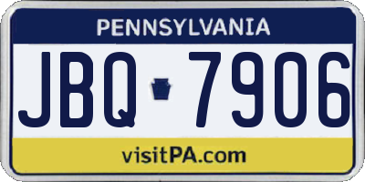 PA license plate JBQ7906
