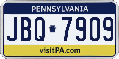 PA license plate JBQ7909