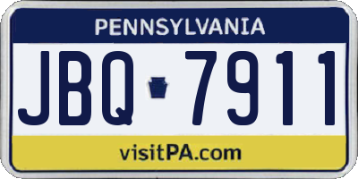 PA license plate JBQ7911