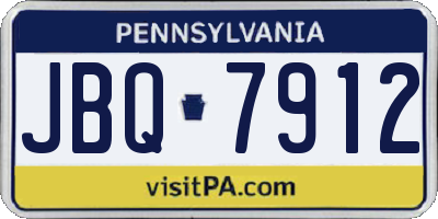 PA license plate JBQ7912
