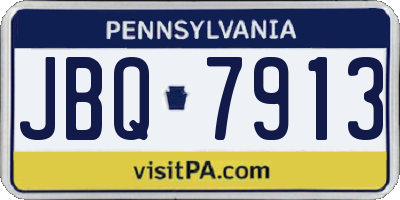 PA license plate JBQ7913