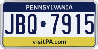 PA license plate JBQ7915
