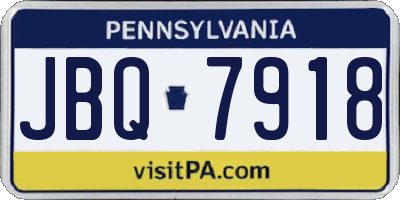 PA license plate JBQ7918