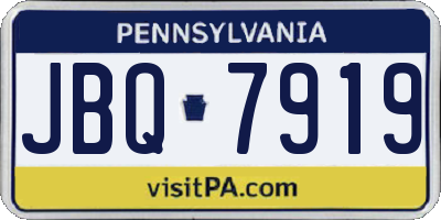 PA license plate JBQ7919