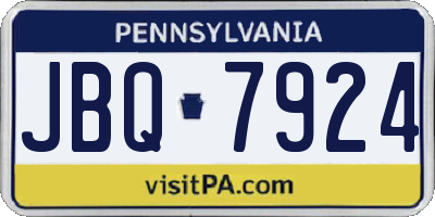 PA license plate JBQ7924