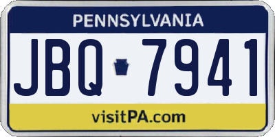 PA license plate JBQ7941