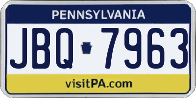 PA license plate JBQ7963