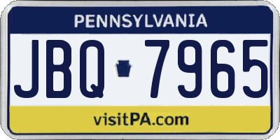 PA license plate JBQ7965