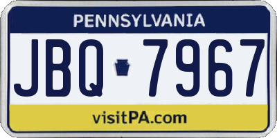 PA license plate JBQ7967