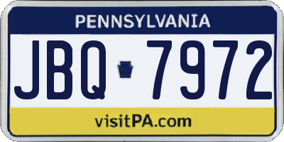 PA license plate JBQ7972