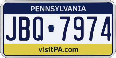 PA license plate JBQ7974