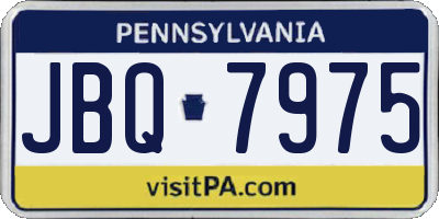 PA license plate JBQ7975