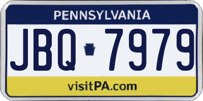 PA license plate JBQ7979