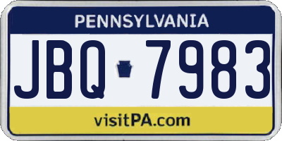 PA license plate JBQ7983