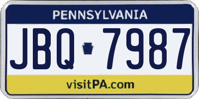 PA license plate JBQ7987