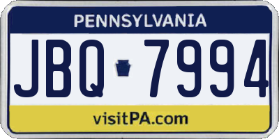 PA license plate JBQ7994