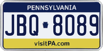 PA license plate JBQ8089