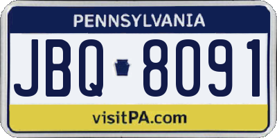 PA license plate JBQ8091