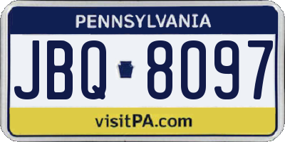 PA license plate JBQ8097