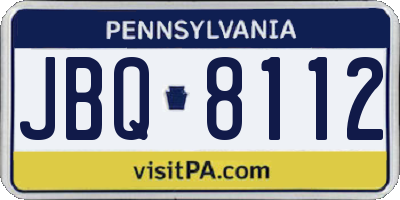 PA license plate JBQ8112