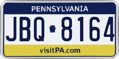 PA license plate JBQ8164
