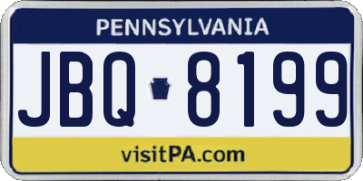 PA license plate JBQ8199