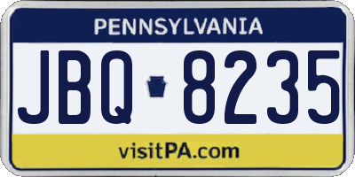 PA license plate JBQ8235
