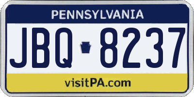 PA license plate JBQ8237