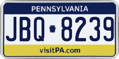 PA license plate JBQ8239