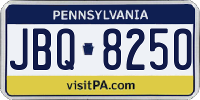 PA license plate JBQ8250