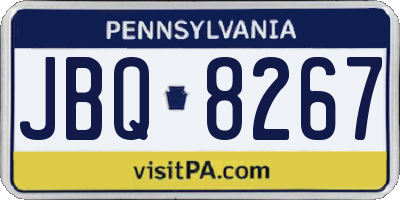 PA license plate JBQ8267